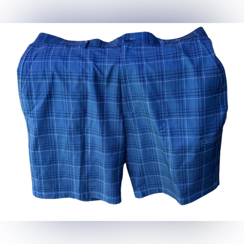 Pebble Beach Performance Blue Plaid Men’s Golf Shorts Sz 38